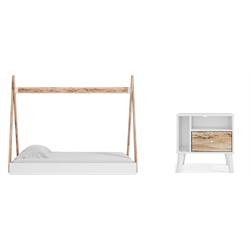 Piperton White Bookcase Twin Youth Bed Set EB1221-163-182-191 Image