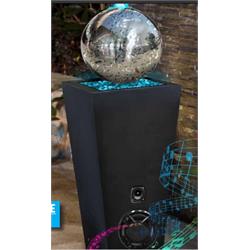 Stainless Steel Sphere LED Bluetooth WaterFountain XPEDESTALWATERFALL Image